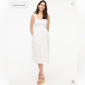 $148 J. Crew Factory Eyelet midi dress White NWT